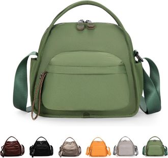 Generic Veluna Shoulder Bag, Women Veluna Crossbody Shoulder Bag, Solid Zipper Handbag, Lightweight Large Capacity (Green)