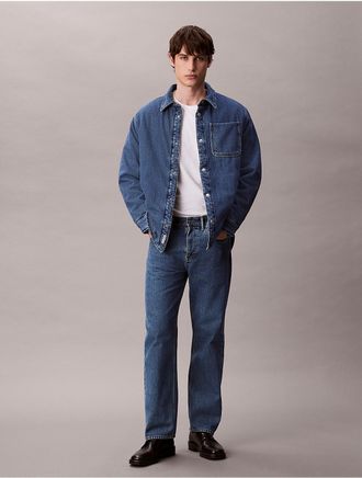 Calvin Klein Jeans Calvin Klein Mens Reversible Denim Padded Shirt Jacket - Blue - M