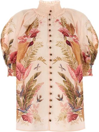 Zimmermann Printed Ramie Ascension Blouse