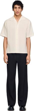 Sandro Cotton and linen shirt in Ivory. at Nordstrom, Size Xx-Large