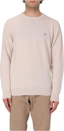 Brooksfield Truien & Vesten, Heren, Beige, M, Kasjmier, Cashmere Trui met Ronde Hals