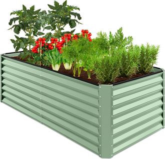 Best Choice Products 6x3x2ft Outdoor Metal Raised Garden Bed, Planter Box for Vegetables, Flowers, Herbs