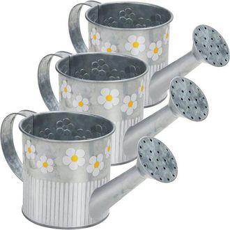 OEM Lot De 3 Arrosoirs D&eacute;coratifs En M&eacute;tal Galvanis&eacute;, Design Vintage Avec Bec Verseur, 550 Ml, Pour Int&eacute;rieur Et Balcon