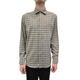 Baldessarini Ruitjeshemd - Heren - Casual Overhemden - Beige - M - Katoen - Overhemden