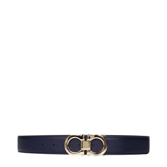 Ferragamo Herrens G&uuml;rtel Blau/Schwarzes Leder