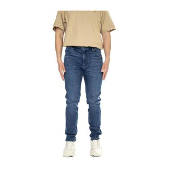 Wrangler Larston Slim Tapered Jeans - Heren - Slim Fit Jeans - Blauw - W28 L32 - Katoen - Jeans