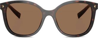 Prada round-frame sunglasses - women - Acetate - 53 - Green
