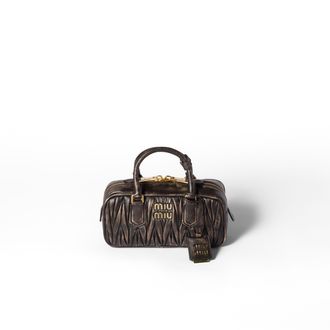 Miu Miu Arcadie Matelass&eacute; Nappa Leather Bag, Woman, Coffee