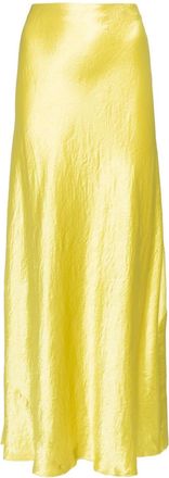 Vince A-line satin midi skirt - women - Acetate - S - Yellow