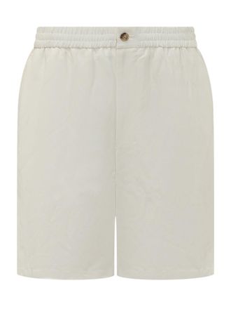 Ami Off White Solid Shorts