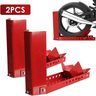 Vingo Swanew Cavalletto per moto 2 basculante per rimorchio moto regolabile aiuto al carico cavalletto per moto morsetto per ruota anteriore con 6 fori per