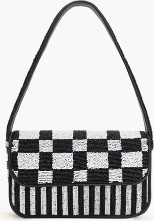 America & Beyond Womens Zen Check Shoulder Bag In Black And White