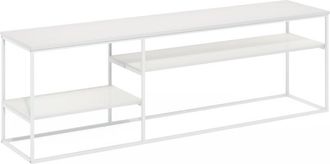 Furinno Moretti Modern Lifestyle TV Stand for TV up to 78 Inch, Solid White/White