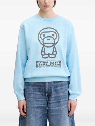 A Bathing Ape Baby Milo Volume sweater met ronde hals - Blauw