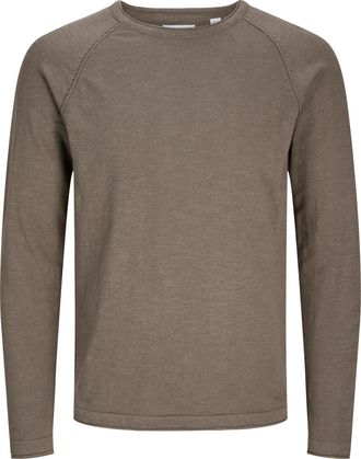 Jack & Jones Strickpullover JACK & JONES JJBREEZE KNIT CREW NECK, Herren, Gr. XXL, falcon, Strick, Obermaterial: 100% Baumwolle, unifarben, regular fit, Rundhals, 