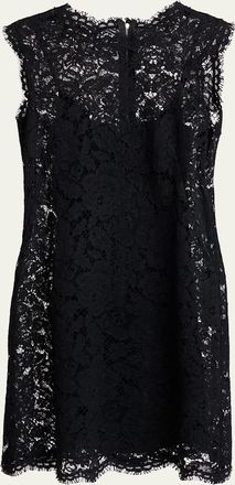 Dolce & Gabbana Sleeveless Floral Lace A-Line Dress