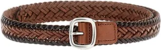 Hereu Bicolor Brown Braided Leather Belt