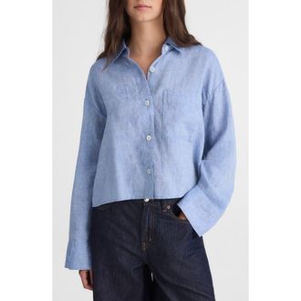 Madewell Alice Curved Yoke Shirt in Sunfaded Blue at Nordstrom, Size Xx-Large