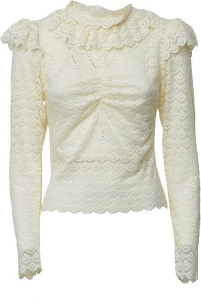 Farm Rio Blusa in pizzo a collo alto - - Blouses & Shirts - Donna - Bianco - M