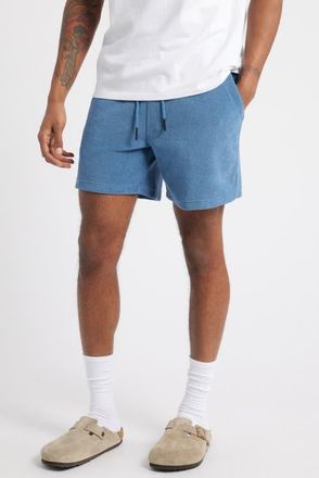 OAS Cotton French Terry Drawstring Shorts in Blue at Nordstrom, Size Large