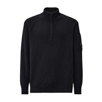 C.P. Company C.p. Company - Lambswool Half-Zip Trui - Heren - Truien - Zwart - Maat: M Wol