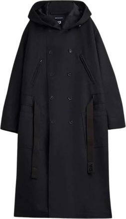 Yohji Yamamoto Hombre, Abrigos, Negro, Talla: M
