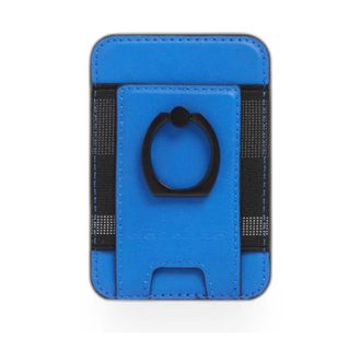 Piquadro Soporte para Tarjetas Mag Safe de Cuero con Anillo Soporte - Accessories - Hombre - Azul - ONE SIZE