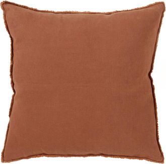 Saro Lifestyle Fringed Linen Down-Filled Pillow