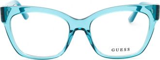 Guess GU50233 Cat Eye Acetate Eyeglasses - Turquoise