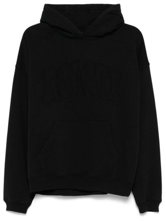 Rotate logo-embroidered hoodie - women - Organic Cotton - S - Black