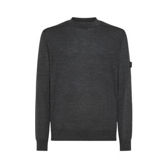 Peuterey Round-neck Knitwear, male, Gray, XS, Thera Round-neck Jumper