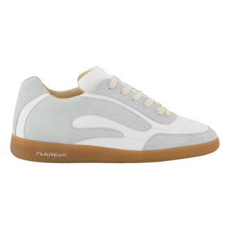 Flaneur Sneakers, male, Multicolor, Size: 7 US White Leather Sneaker with Suede Accents