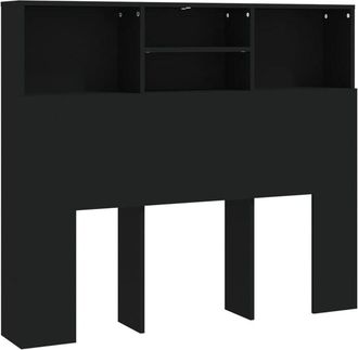 vidaXL Mueble Cabecero Negro 120x19x103,5 Cm Vidaxl