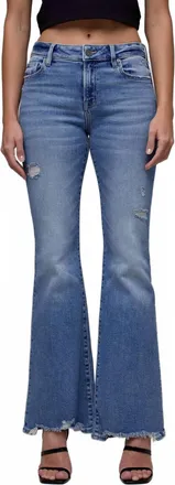 Hidden Jeans Happi Mid Rise Flare Jean In Medium Light Wash