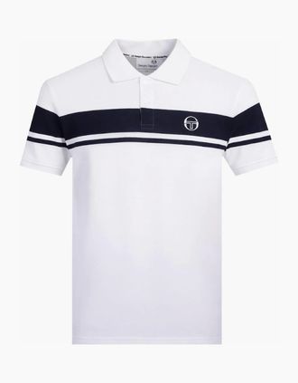 Sergio Tacchini Mens Sergio Tacchini Young Line Polo Shirt White/Maritime Blue - Size: 44