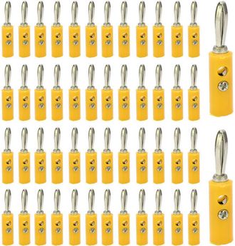 OEM Conector Banana Sin Soldadura Jt-002 De 4 Mm, Nuevo Tipo Para Instrumentos Did&aacute;cticos, Amarillo