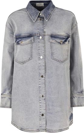 Fabiana Filippi Overhemden, Dames, Blauw, 3Xs, Denim, Boyfriend Denim Shirt