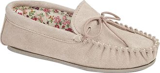 Mokkers LILY Ladies Suede Moccasin Slippers Stone UK 4
