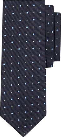 Brooks Brothers Gestippelde Zijden Stropdas - Heren - Stropdassen - Blauw - ONE Size - Accessoires