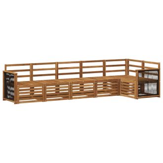 vidaXL Set Di Divani Da Esterno 5 Pz Naturale Legno Di Acacia Massello Vidaxl
