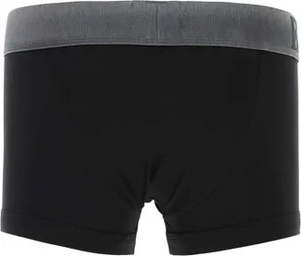 Emporio Armani Mens Stretch Cotton Boxer Shorts Black Elastane Bodysuits