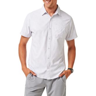 Travis Mathew Acropolis Short Sleeve Button-Up Shirt in White at Nordstrom Rack, Size Xxx-Large