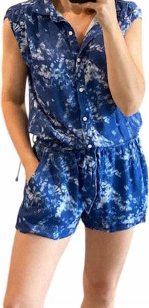 Sundays Tie Dye Romper In Blue