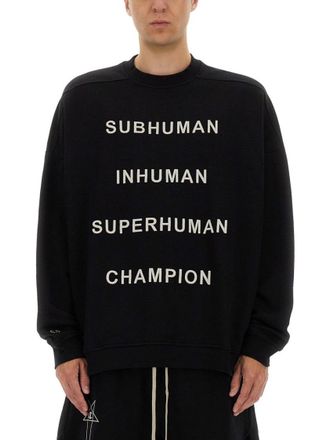 Champion Oversized Black Sweatshirt With Graphic Design