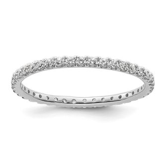 Diamond2Deal 14k White Gold Lab Grown Diamond Eternity Wedding Band Ring 1/2Ct Clarity- VS Color- D-E
