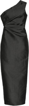 Solace London Kleedjes, Dames, Zwart, S, Polyester, Kira One-Shoulder Gown