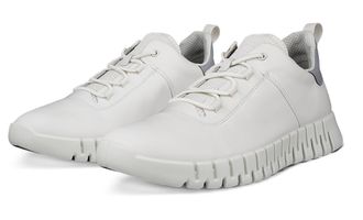 Ecco Sneaker ECCO GRUUV M, Herren, Gr. 39, weiss (wei&szlig;), Glattleder, Schuhe Sneaker, Freizeitschuh, Halbschuh, mit herausnehmbarer Dual-Fit-Innensohle