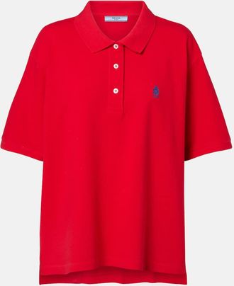 Prada Logo cotton piqu&eacute; polo shirt