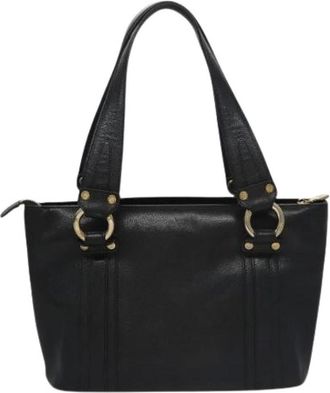 MCM Pre-owned Shoulder Bags, female, Black, Size: ONE SIZE Pre-owned Leather Shoulder Bag