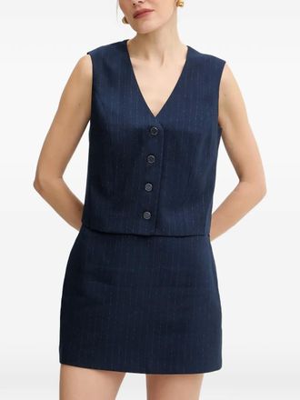 Guess Co V-neck pinstripe vest - Blue